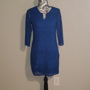 Tacera small lace blue dress